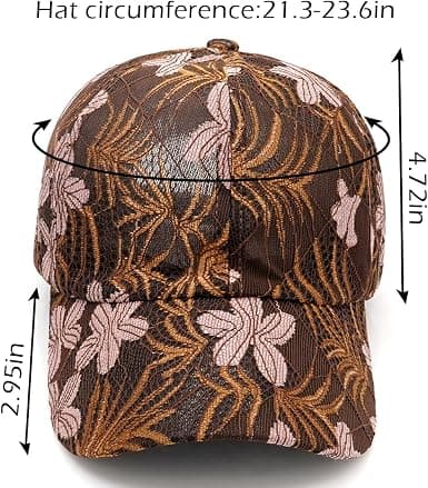 Dame Solhatt Klassisk Mesh Baseballcaps Blondebroderi Solbeskyttelse Brun Brown