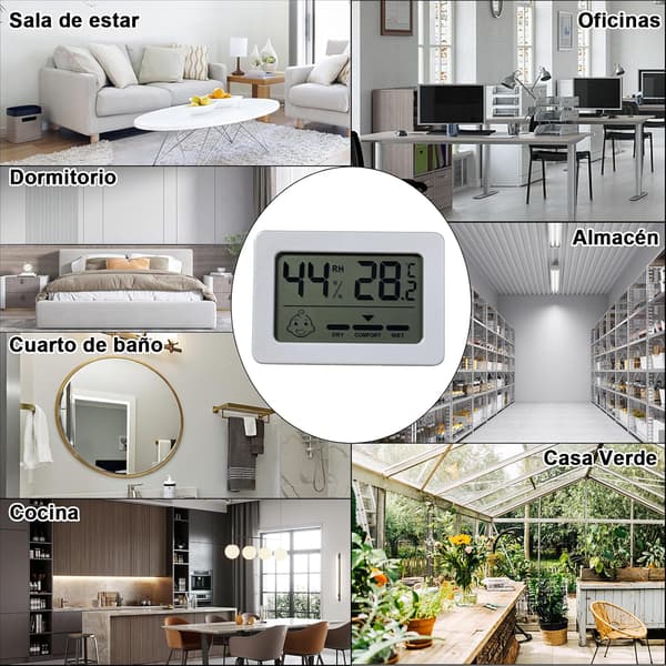 4 stk. Digital Hygrometer, Mini Indendørs Termometer Hygrometer, Digitalt Hjem Indendørs og Udendørs Termometer