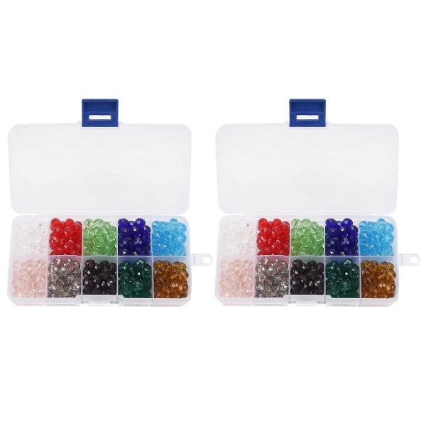 600 st glaspärlor, 8 mm 10-färgade facetterade pärlor Kristallpärlor som är kompatibla med smyckestillverkning, gör-det-självpärlprojekt