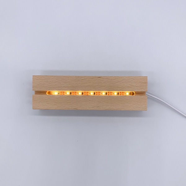 LED trælys Firkantet USB-switch til krystalkuglesten unikke tilbud, dekorative skærmsokler