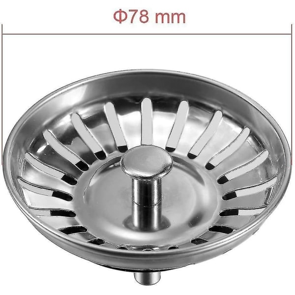 Tiskialtaan sihtitulppa 80 mm, 1 kpl korisihti Tiskialtaan poistotulpan vaihto