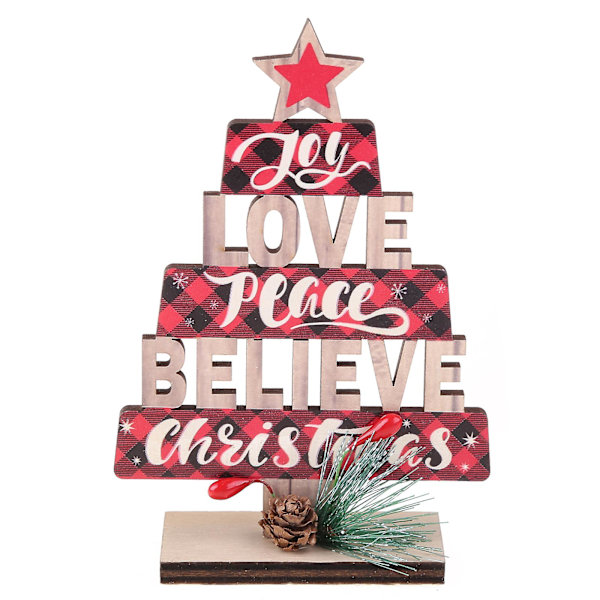 Rød Julepynt Samle Tre DIY Engelsk Alfabet Juletre Ornament Rød