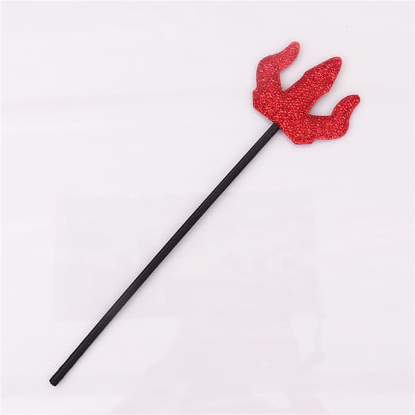 Devil Set 2 pieces Trident and headband with horns One size Red A