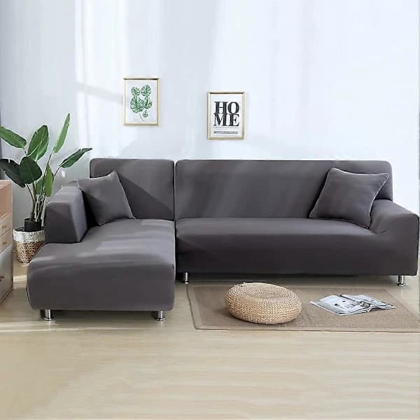 Sofaovertræk Stretch Elastisk Sofaovertræk i Forskellige Størrelser og Farver (3-personers til Sofalængde 190-230 cm, Grå)