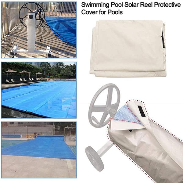 Beskyttende dækken til solfanger til swimmingpool, 490 x 96 cm, sort