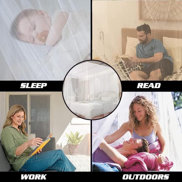 Mosquito net for a 200x200x220 cm bed, double bed mosquito net, rectangular mosquito net, fine and durable mesh - for home and camping