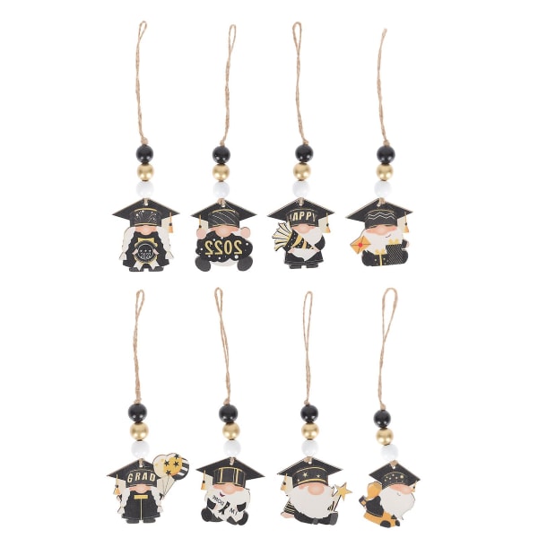 8 stk. Hjemmepynt Nisse Hengedekor Dør Nisse Skilt Graduation Party Favor Gave Henge Tre G