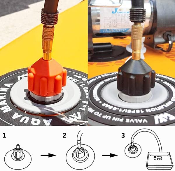 2 STK Orange Pump Adapter Sort Kajak Adapter Båd Pump Adapter Ka