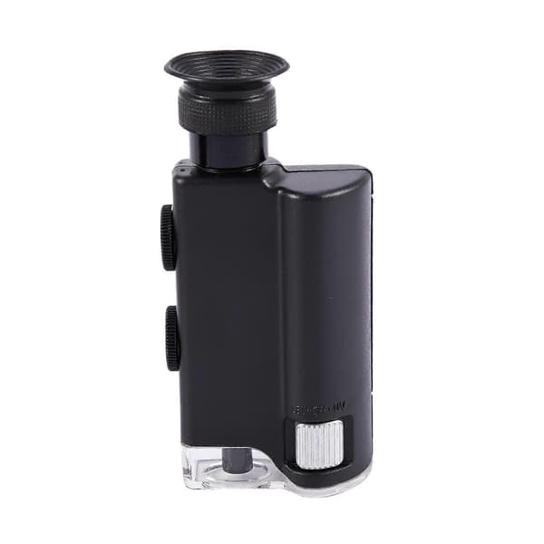 Portable 200X-240X Zoom Microscope Pocket Handheld LED Light Loupe Zoom Magnifier Microscope