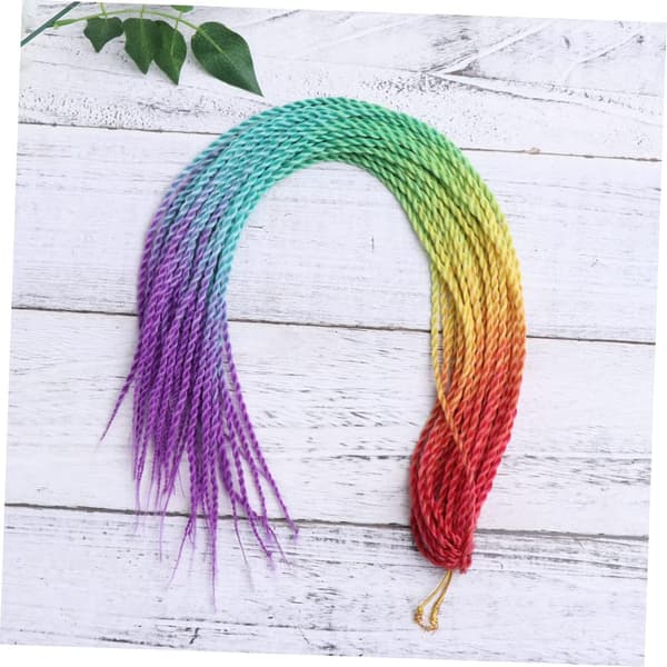 Hair Extension Ponytail Braid Synthetic Wig Gradient Ponytail Extension Daily Use