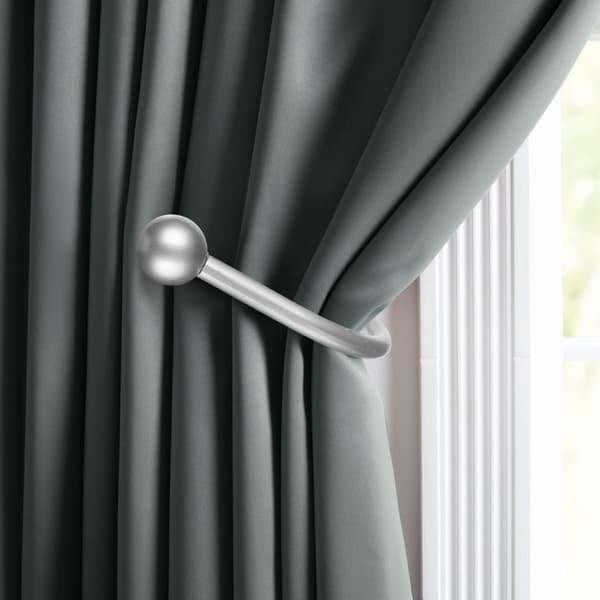 Silver Curtain Tiebacks, 2 Pieces, Wall Mounted Curtain Holders, Retro Window Hooks for Home Decor