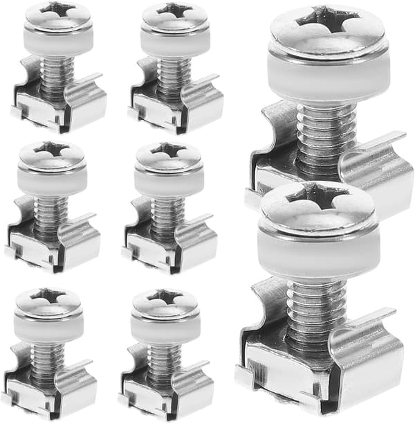 16 Sets M6 X 20mm Server Screw with Cage Nut Kit, Rack Mount Screws and Insert Nuts