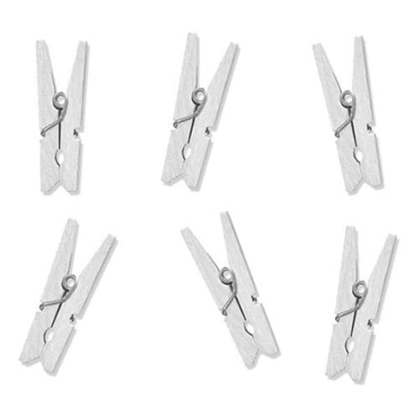 20-pakning - Klesklyper små hvite - 3 cm
