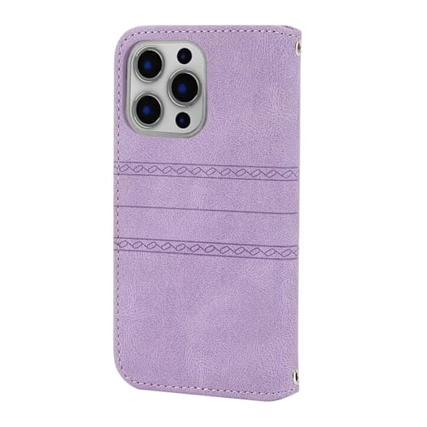 Preget skinnveske for iPhone 15