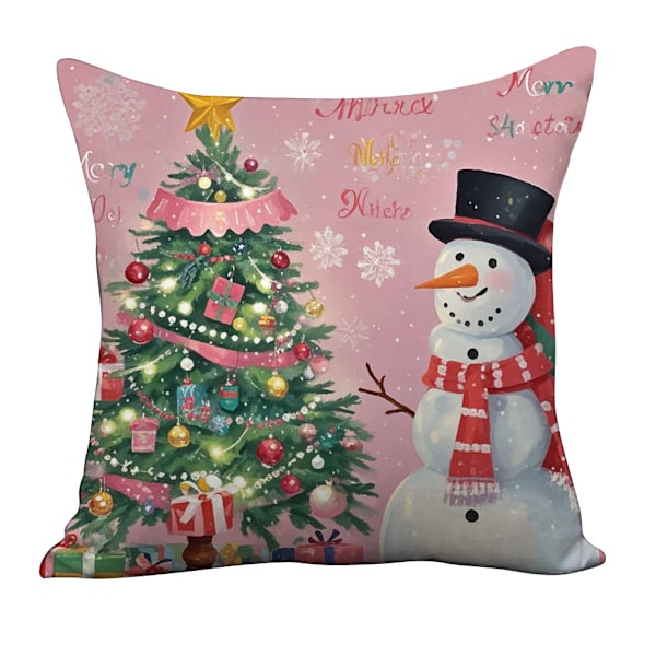 5 stk. Glædelig Jul Dekorative Pudebetræk Hjem Stue Seng Sofa Bil Kvadrat 18 x 18 Tommer
