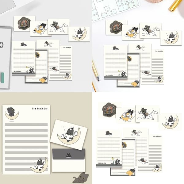 1 Set Cat Stationery Writing Paper and Envelope Set Stationery