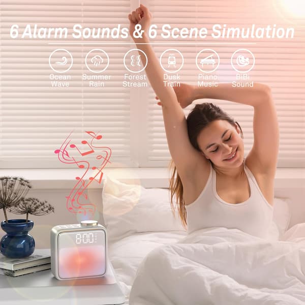 This alarm clock with night light has a built-in battery, dual alarms, and a snooze function, making it ideal for heavy sleepers.