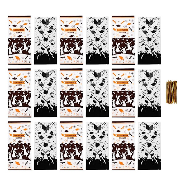 100 stk. Gaveposer Plastik Opbevaringsposer Med Bindestrenger (sort Brun) 27X13CM