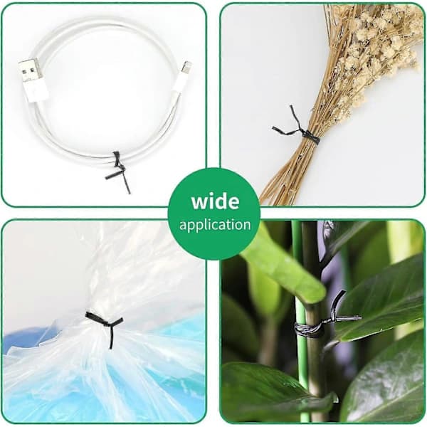 HA~100m Black Garden Ties Soft Ties String Plant Twist Ties Support Wire with Cutter