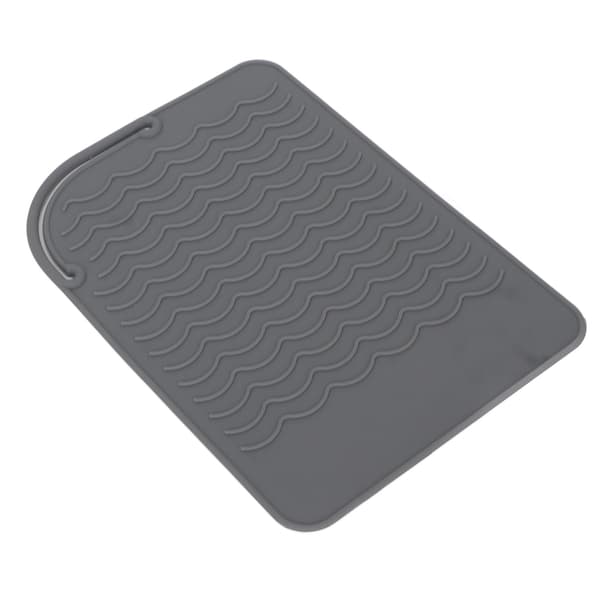 Heat Insulating Silicone Mat Wave Pattern Non-slip Flexible High Temperature Resistant Grey