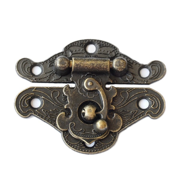 Antik prägling, dekorativ mässing, hasplås Spärrlås med skruvar för dekoration av smycken i europeisk stil