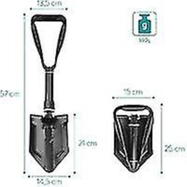 Sailor Foldbar Spade, Foldbar Spad med Hakke, Campingspad, Høj Kvalitet Legering Stål, Nem at Bære, Til Overlevelse/havearbejde/jagt