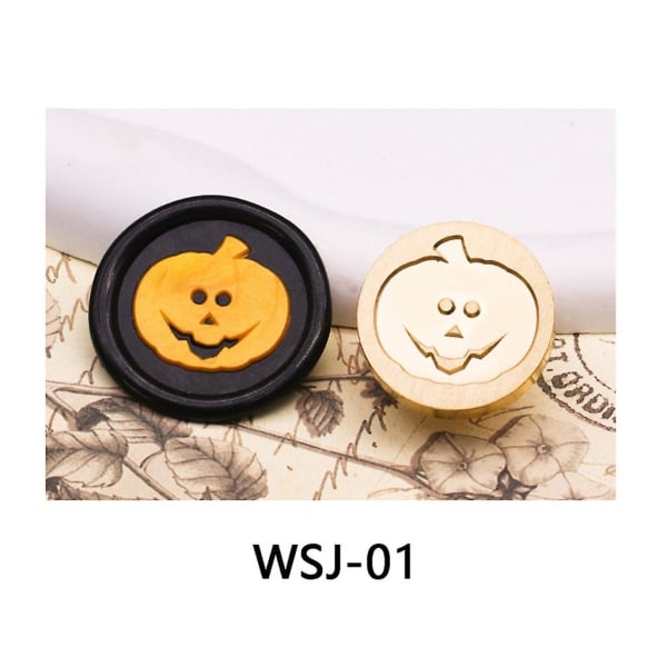 GWax Stamp Halloween Eld-Målningsstämpel Pumpa Tätningsvaxstämplar för DIYG