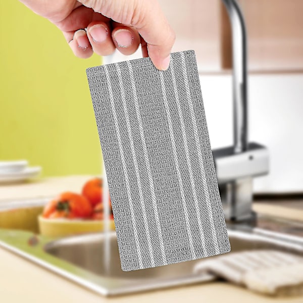 Handdukar, naturlig bomull, 18 x 25 tum, 3-pack, vita med grå rand