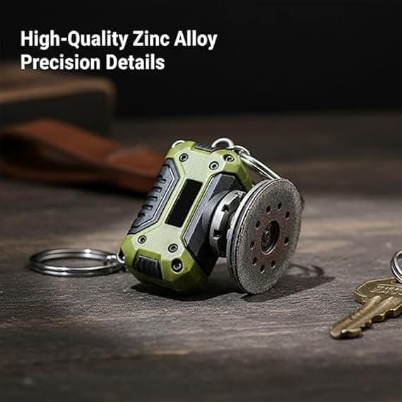 Mini Angle Grinder Keychain, Polished Replica Tool Keychain, Decorative Accessory, Tough Gift for Dads and Tool Lovers [Ho]