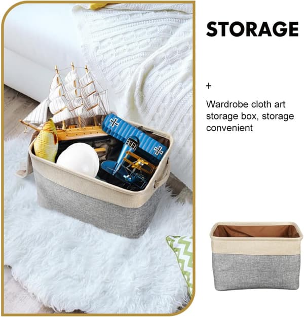 Laundry Basket Cotton and Linen Foldable Removable Simple Appearance Yellow Home Storage Box