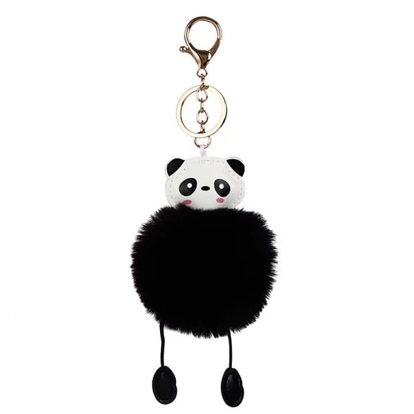 2 søde plys panda nøgleringe bilnøgle etui, pandaformet nøglering