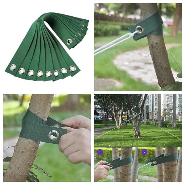 Tree Straps - 6-pack Windproof Plant Support Straps - Adjustable Tree Anchoring Straps for Garden Green 3.8x40cm
