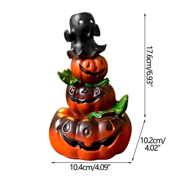 Spøgelsesgræskar Backflow Røgelse, Røgelseholder, Harpiks Gotisk Til Halloween Jul Fødselsdag Gave