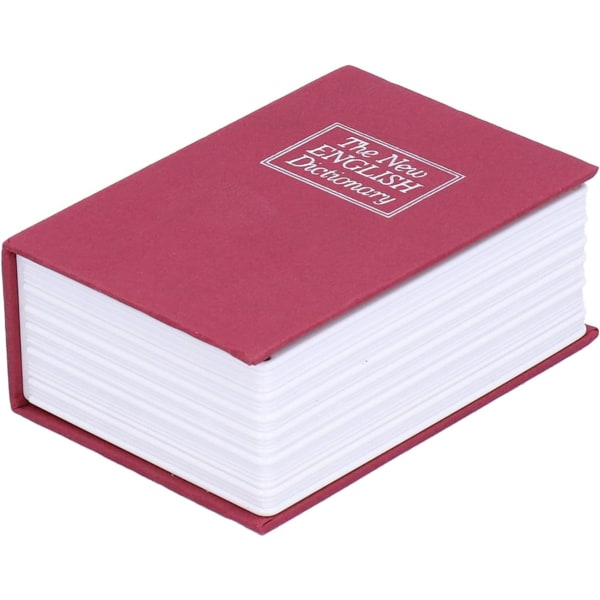 Mini Safe Simulation Book Safety Penge smykkeskrin, med låsenøkler, for barn og venner (rød)