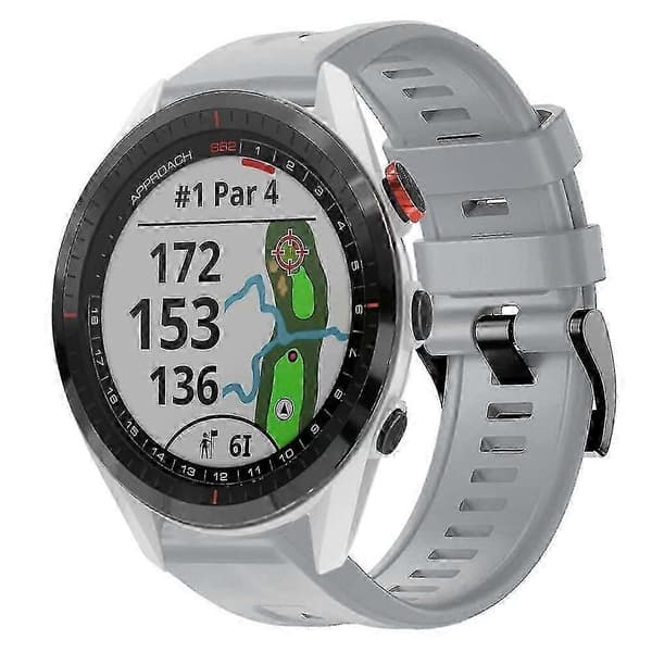 Klokkerem til Garmin Approach S62 - Komfortabel silikonrem Grå Grey