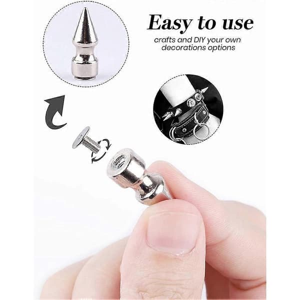 270 Set Rivets and Screws, Assorted Shapes Punk Rivets Metallic Cone Screw Rivets with Installation Tools_MGF[BT]
