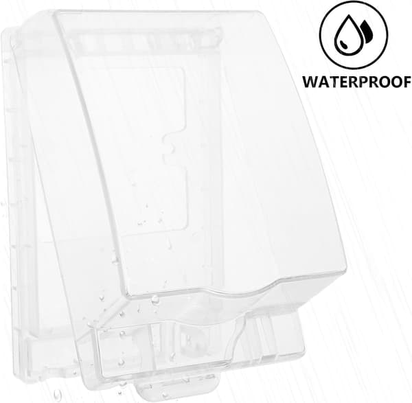 Outdoor Electrical Outlet Box, Clear Weatherproof Socket Cover, Universal Junction Box