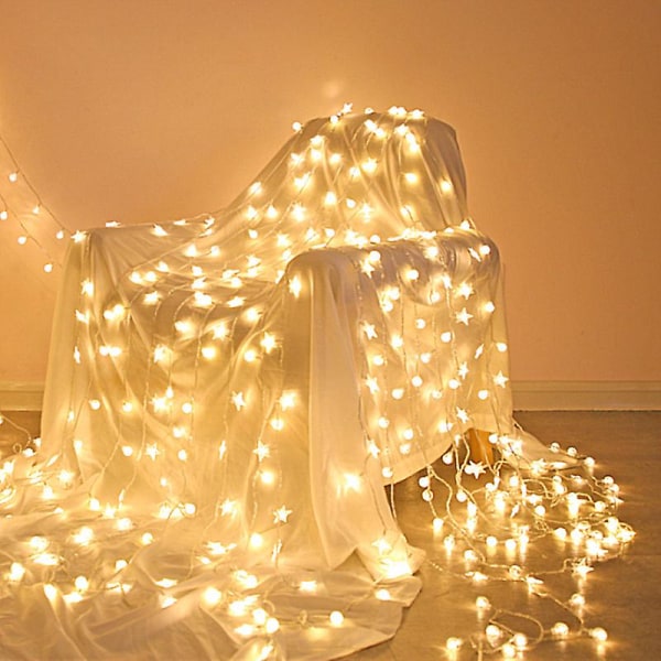 Fairy String Lights julepyntelys 33 fot 100 lysdioder, 8 blitsmoduser med haleplugg Kobles til kirsebærblomsterdekorasjon Nyhetslys ForD