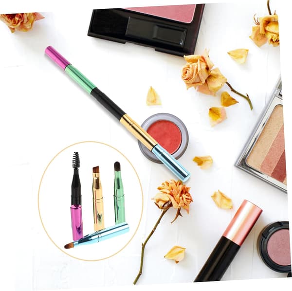 1 set Portable Makeup Brush for Eyebrows, Lips, and Eyeshadow, as well as Compact Beauty Cosmetic Tool