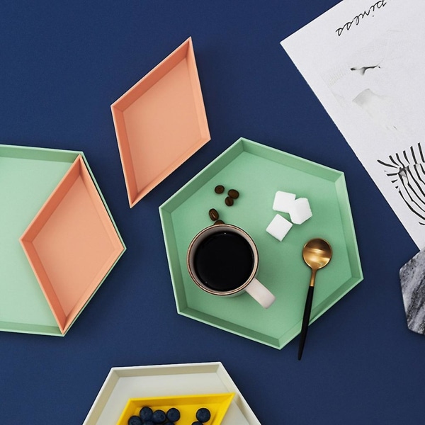 Polygon Geometrisk Bricka Fruktplatta Matvåg Prime Diskborsthållare Grönsakshackare Matförvaring
