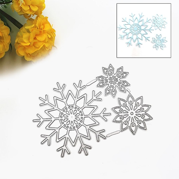 Silver Julsnöflinga Metall Skärstencil Mall DIY Scrapbooking Album Papperskort Stencil Die Prägling OrnamentSilver