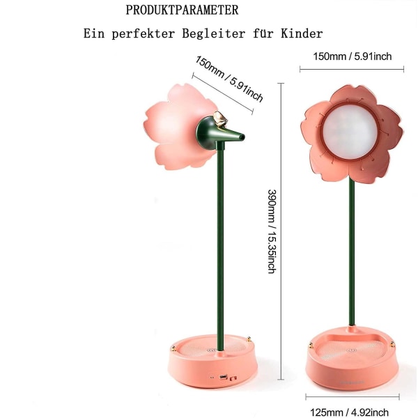 Lapsille tarkoitettu pöytälamppu, himmennettävä led-pöytälamppu, 3 värilämpötilaa, ladattava pöytälamppu kosketusanturilla ja joustavalla varrella, USB vuodelamppu