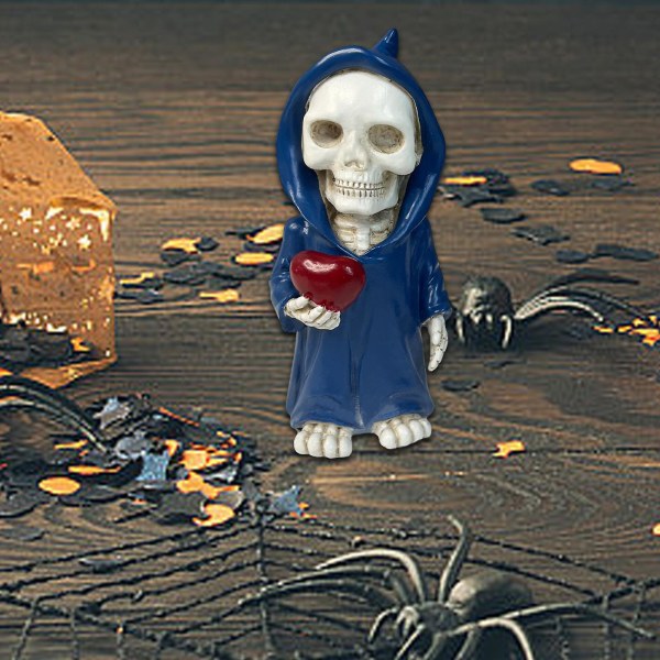 Halloween-skjelettdukke Ornament Hjemmekontor Harpiks Håndverk Lag Dekorasjon Gave OrnamentA A