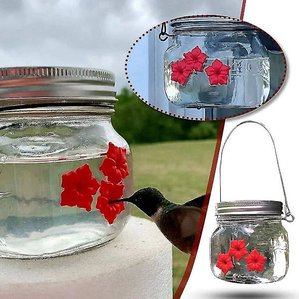 2-pack fågelmatare, bärbar utomhus hängande blomfågelmatare, kompatibel med utomhus hängande trädgård