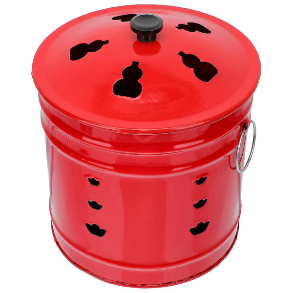 Rostfritt Stål Papperskorg Incinerator Utomhus Eldstad Bränna Hinkar Pappersbrännare Hink Röd 28X28C