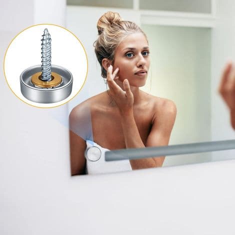 20-pack dekorativa 16 mm skruvlock i rostfritt stål för Nai-speglar