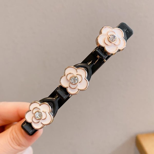 Glittriga Flätade Hårclips för Kvinnor Blomma Hårsnoddar Söt Glittrande Flätad Hårclips Halksäker Sida Bangs Hårsnodd Hårstift för Gi
