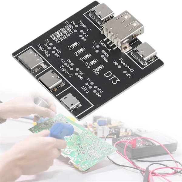 DT3 Datakabel Detektionskort USB-kabeltestare USB Typ-C Datakabel Inspektionskort USB-kabel Che