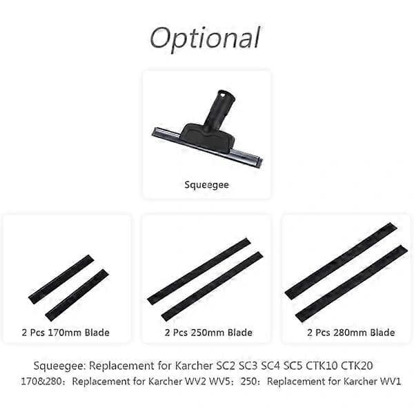 HA~ Replacement Blades for Window Cleaner for Window Vac 2 pcs 280mm Scraper Rubber Accessory Spare Part for Kärcher WV2 WV5