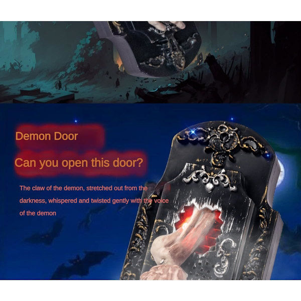 Halloween Dekoration Dörrklocka Spray Dörrklocka Öga Dekoration Läskig Ljud Enkel Enögd Hängande Perfekt Batteridriven (Händer av ben)